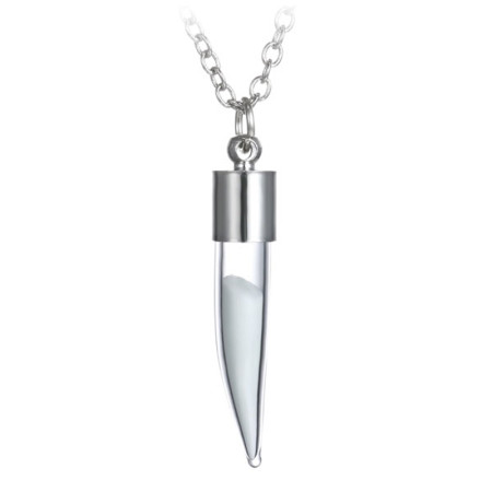 Kaklo papuošalas Stiklo Iltis šviečiantis tamsoje; 30x8mm Kaklo papuošalas Stiklo Iltis šviečiantis tamsoje; 30x8mm