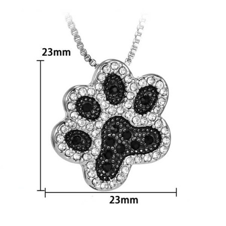 Kaklo papuošalas Šuniuko pėdutė juoda; 25x21mm Kaklo papuošalas Šuniuko pėdutė juoda; 25x21mm