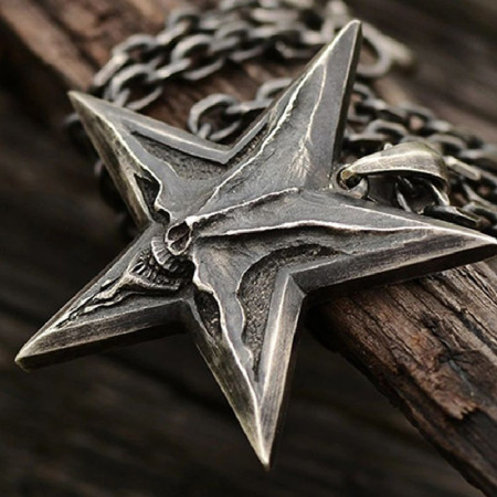Kaklo papuošalas Baphomet star; 42x45mm Kaklo papuošalas Baphomet star; 42x45mm