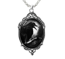 Kaklo papuošalas Gothic Crow Silver; 65x38mm