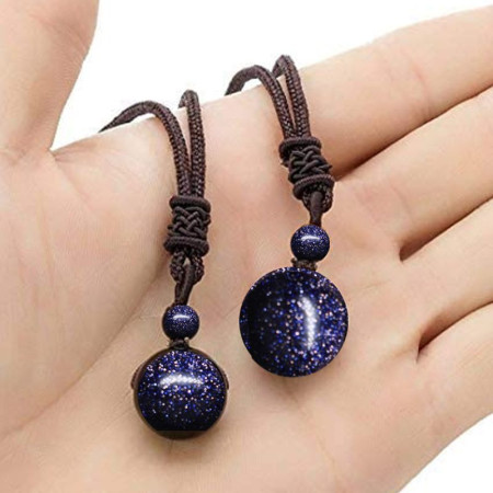 Kaklo papuošalas natūralaus akmens Obsidian Sky; 12mm, 16mm Kaklo papuošalas natūralaus akmens Obsidian Sky; 12mm, 16mm
