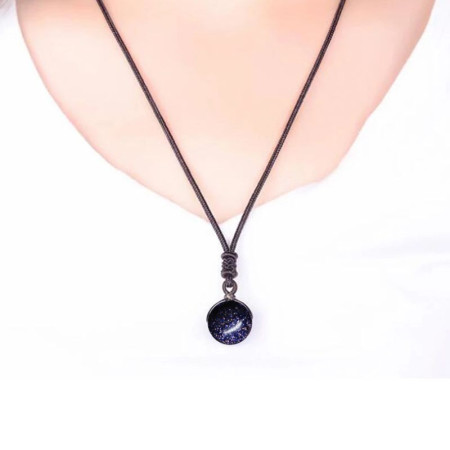 Kaklo papuošalas natūralaus akmens Obsidian Sky; 12mm, 16mm Kaklo papuošalas natūralaus akmens Obsidian Sky; 12mm, 16mm