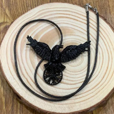 Kaklo papuošalas Kranklys Corvus Black; 57x40mm Kaklo papuošalas Kranklys Corvus Black; 57x40mm