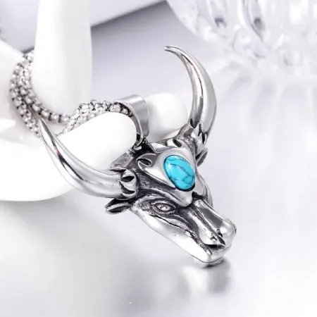 Kaklo papuošalas Buffalo sidabro spalvos; 40x44mm