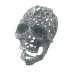 Kaklo papuošalas 3D Skull balto sidabro spalvos; 5.5x4cm