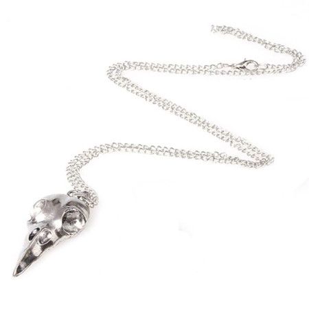 Kaklo papuošalas Animal Skull sidabro spalvos; 48x19mm Kaklo papuošalas Animal Skull sidabro spalvos; 48x19mm
