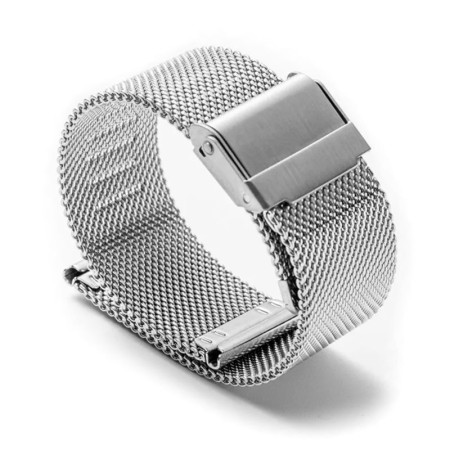 Laikrodžio dirželis Steel Silver sidabro spalvos; 18mm, 20mm, 22mm Laikrodžio dirželis Steel Silver sidabro spalvos; 18mm, 20mm, 22mm