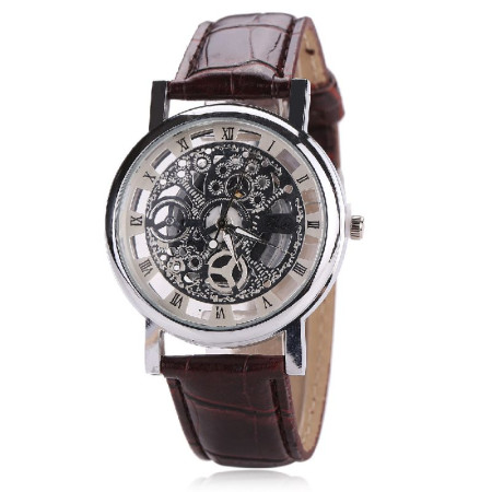 Laikrodis rankinis Skeleton McyKcy Silver; kvarcinis Laikrodis rankinis Skeleton McyKcy Silver; kvarcinis