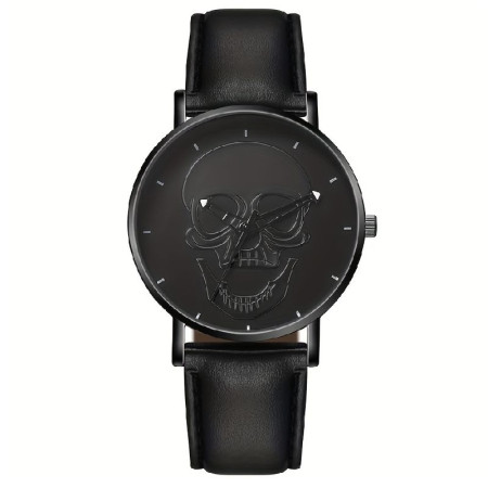 Laikrodis rankinis Skull Black Slim; kvarcinis Laikrodis rankinis Skull Black Slim; kvarcinis