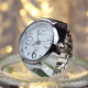 Laikrodis žiedas Time White, kvarcinis; universalaus dydžio