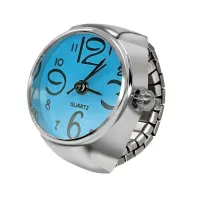 Laikrodis žiedas Time Sky Blue, kvarcinis; universalaus dydžio