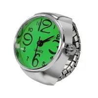 Laikrodis žiedas Time Green, kvarcinis; universalaus dydžio