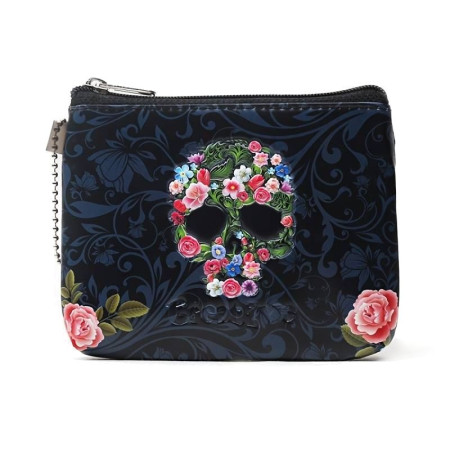 Piniginė kosmetinė Flower Skull; 12x10cm Piniginė kosmetinė Flower Skull; 12x10cm