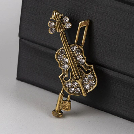 Segė Smuikas Auksinis; 3x2.4cm Segė Smuikas Auksinis; 3x2.4cm