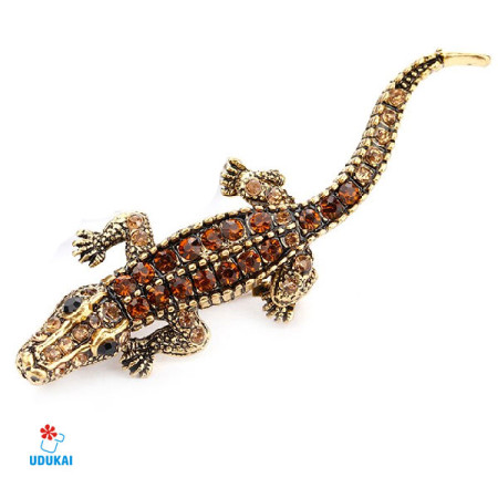 Segė Bronzinis Krokodilas 1410; 2x7.5cm Segė Bronzinis Krokodilas 1410; 2x7.5cm