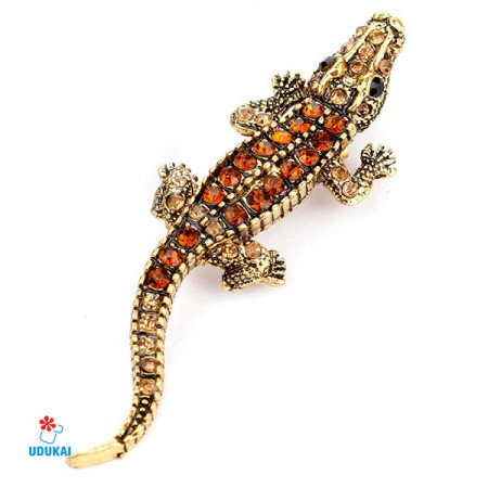 Segė Bronzinis Krokodilas 1410; 2x7.5cm Segė Bronzinis Krokodilas 1410; 2x7.5cm
