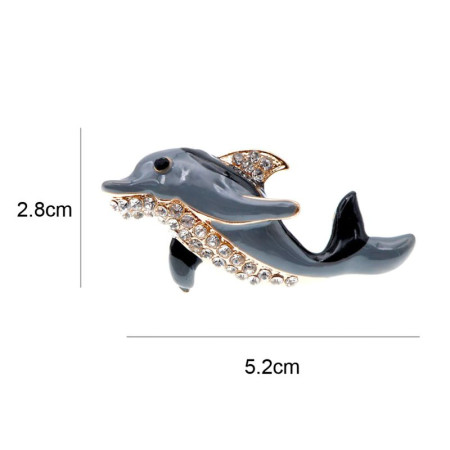 Segė Delfinas su kristalais; 5.2x2.8cm Segė Delfinas su kristalais; 5.2x2.8cm