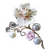 Segė Pearl White puokštė; 4.5x6.5cm