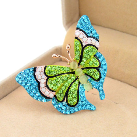 Segė Drugelis Green Blue; 4.5x3.5cm Segė Drugelis Green Blue; 4.5x3.5cm