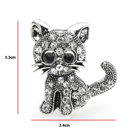 Segė Kačiukas sidabro spalvos; 3.3x2.4cm Segė Kačiukas sidabro spalvos; 3.3x2.4cm
