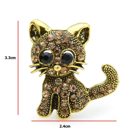 Segė Kačiukas aukso spalvos; 3.3x2.4cm
