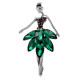 Segė Balerina Silver Green; 6.2x3.3cm