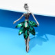 Segė Balerina Silver Green; 6.2x3.3cm