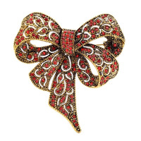 Segė Kaspinas Gold Red; 6.5x7cm