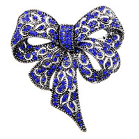 Segė Kaspinas Silver Blue; 6.5x7cm