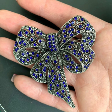Segė Kaspinas Silver Blue; 6.5x7cm Segė Kaspinas Silver Blue; 6.5x7cm