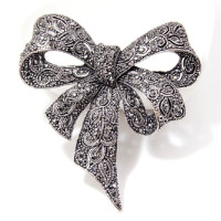 Segė Kaspinas Silver Black; 6.5x7cm