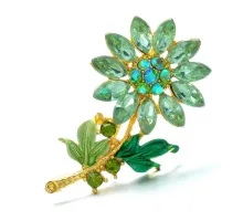 Segė Gėlė žalia; 3x5.3cm