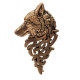 Segė Vilkas aukso spalvos, 3.2x5.4cm