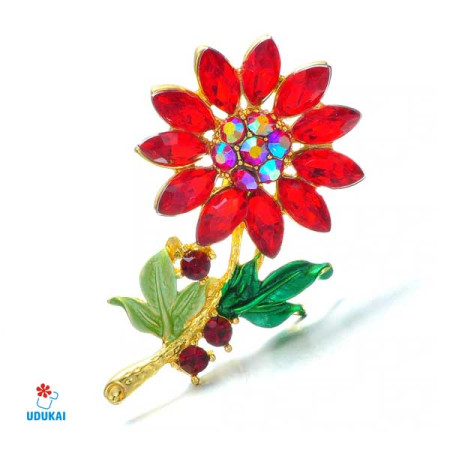 Segė Gėlė raudona; 3x5.3cm Segė Gėlė raudona; 3x5.3cm