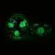 Auskarai tuneliai Acryl 3D Skull Night, 2vnt; 8mm, 10mm, 12mm, 14mm, 16mm, 18mm, 20mm