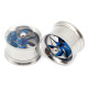 Auskarai tuneliai Propeller Blue Silver, 2vnt; 8mm, 10mm, 12mm