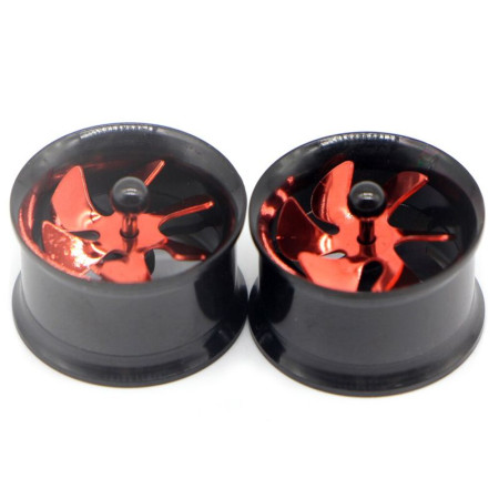Auskarai tuneliai Propeller Red Black, 2vnt; 8mm, 10mm, 12mm