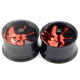 Auskarai tuneliai Propeller Red Black, 2vnt; 8mm, 10mm, 12mm