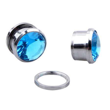 Auskarai tuneliai Diamond Blue, 2vnt; 6mm, 8mm, 10mm, 12mm, 14mm, 16mm