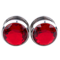 Auskarai tuneliai Diamond Red, 2vnt; 6mm, 8mm, 10mm, 12mm, 14mm, 16mm