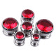 Auskarai tuneliai Diamond Red, 2vnt; 6mm, 8mm, 10mm, 12mm, 14mm, 16mm