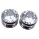 Auskarai tuneliai Diamond White, 2vnt; 6mm, 8mm, 10mm, 12mm, 14mm, 16mm