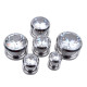 Auskarai tuneliai Diamond White, 2vnt; 6mm, 8mm, 10mm, 12mm, 14mm, 16mm