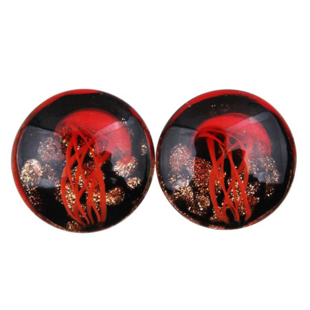Auskarai tuneliai Acryl 3D Red Jellyfish, 2vnt; 8mm, 10mm, 12mm, 14mm, 16mm