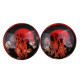 Auskarai tuneliai Acryl 3D Red Jellyfish, 2vnt; 8mm, 10mm, 12mm, 14mm, 16mm