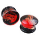 Auskarai tuneliai Acryl 3D Red Jellyfish, 2vnt; 8mm, 10mm, 12mm, 14mm, 16mm