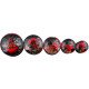 Auskarai tuneliai Acryl 3D Red Jellyfish, 2vnt; 8mm, 10mm, 12mm, 14mm, 16mm