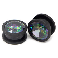 Auskarai tuneliai Diamond Black Plus, 2vnt; 8mm, 10mm, 12mm, 14mm
