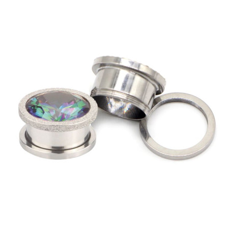 Auskarai tuneliai Diamond White Rainbow, 2vnt; 8mm, 10mm, 12mm, 14mm