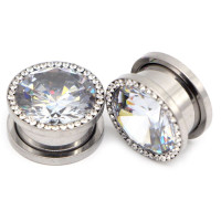 Auskarai tuneliai Diamond White Plus, 2vnt; 8mm, 10mm, 12mm, 14mm